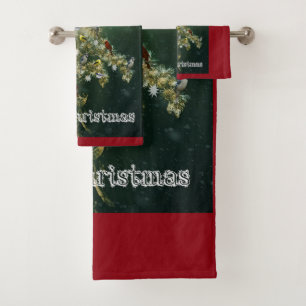 Conjunto De Toalhas Saudação de Natal de Goldenrod & Songbird