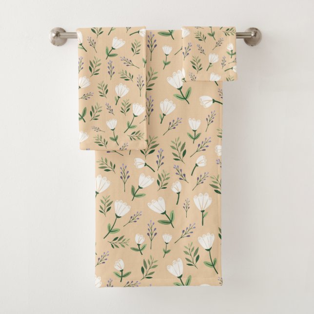 Conjunto De Toalhas Scandinavian white Floral (Insitu)