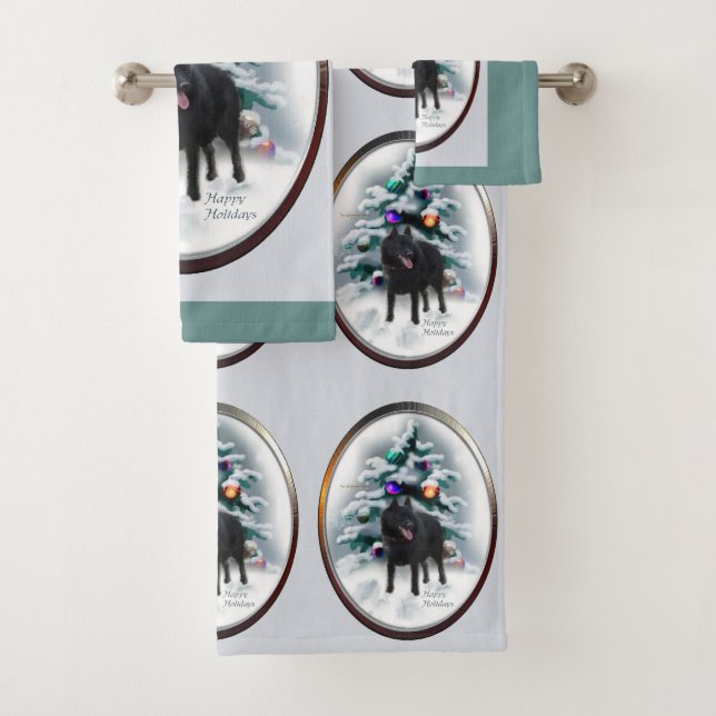 Conjunto De Toalhas Schipperke Christmas (Insitu)