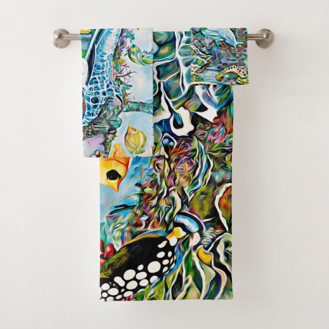Conjunto De Toalhas Sea Creatures Beach House Bath Towel Set (Insitu)