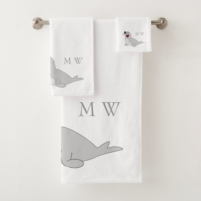 Conjunto De Toalhas Seal Design Monogrammed (Insitu)