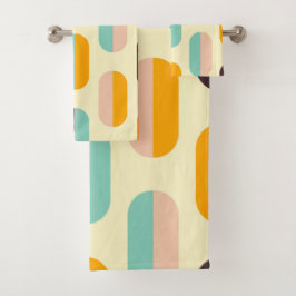 Conjunto De Toalhas Seamless geometric pattern in retro vibes