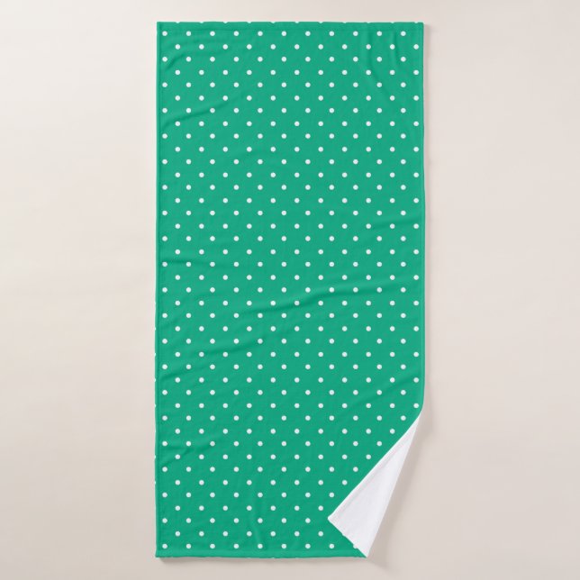 Conjunto De Toalhas Seamless solid teal polka dot pattern (Toalha de Banho)