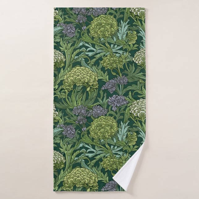 Conjunto De Toalhas Seamless William Morris style floral pattern (Toalha de Banho)