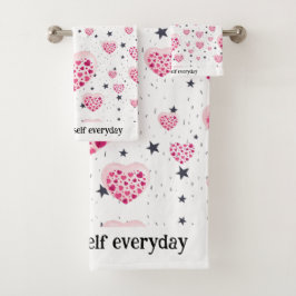 Conjunto De Toalhas Selflove inspirational quote sweet heart and start