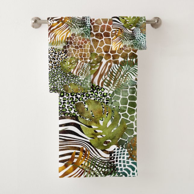 Conjunto De Toalhas Selva de abstrato (Insitu)