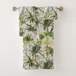 Conjunto De Toalhas Selva de Elefantes e Amigos