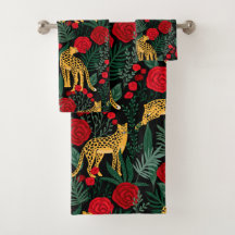 Selva-Leopardo Escura com Rosas
