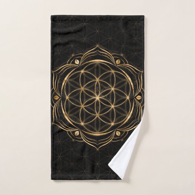 Conjunto De Toalhas Sementes da vida em Lotus - Geometria sagrada (Toalha de mão)