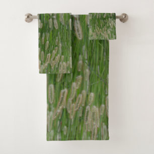 Conjunto De Toalhas Sementes De Grãos Verdes Altas