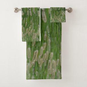 Conjunto De Toalhas Sementes De Grãos Verdes Altas