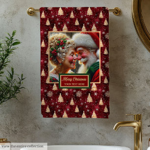 Conjunto De Toalhas Senhor e Sra. Claus Christmas Bath Towel