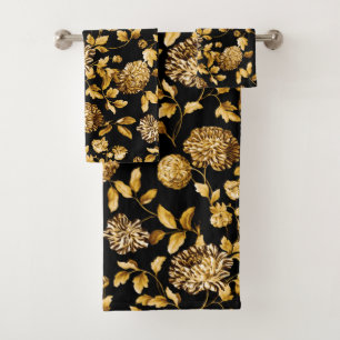 Conjunto De Toalhas Senhora Ouro Moderno Vintage Botânico Toile flora