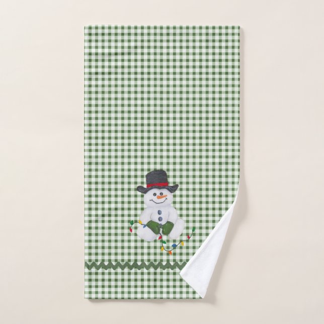 Conjunto De Toalhas Sentado Snowman (Toalha de mão)