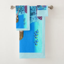 Conjunto De Toalhas Sereia de Recife de ouro