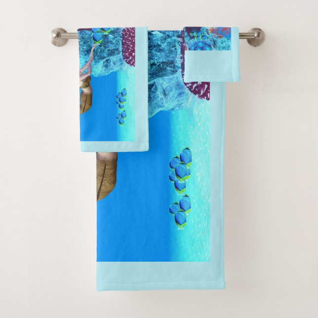 Conjunto De Toalhas Sereia de Recife de ouro (Insitu)