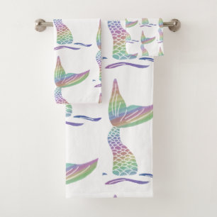 Conjunto De Toalhas Sereia do arco-íris