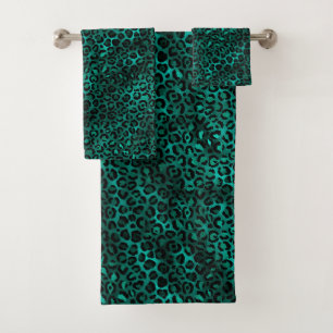 Conjunto De Toalhas Série Leopardo Teto e Dourado Design 5