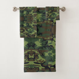 Conjunto De Toalhas serviette en lots camouflage vert