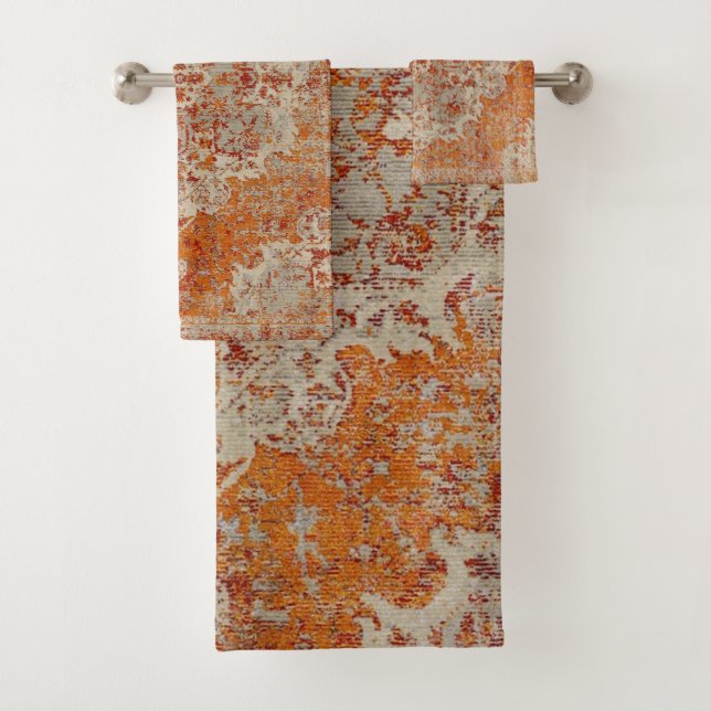 Conjunto De Toalhas Serviette tapis antique orange (Insitu)