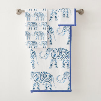 Conjunto De Toalhas Set de toallas Elefante Mandala Azul