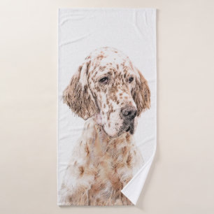 Conjunto De Toalhas Setter Inglês Laranja Belton - Pintura de Cão