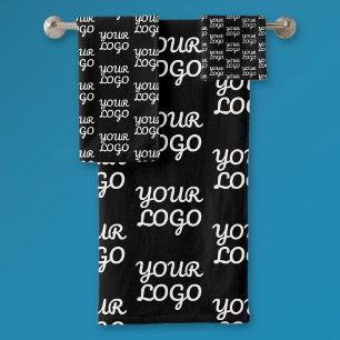 Conjunto De Toalhas Seu logotipo Padrão de logotipo de repetição sim