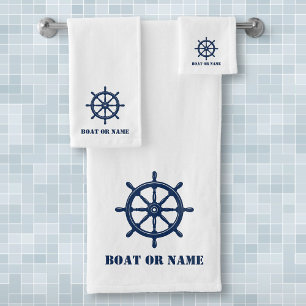 Conjunto De Toalhas Seu nome ou navio náutico navio de navegação