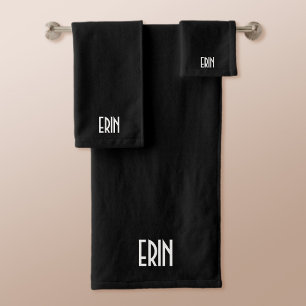 Conjunto De Toalhas Seu preto branco conhecido, corajoso do texto