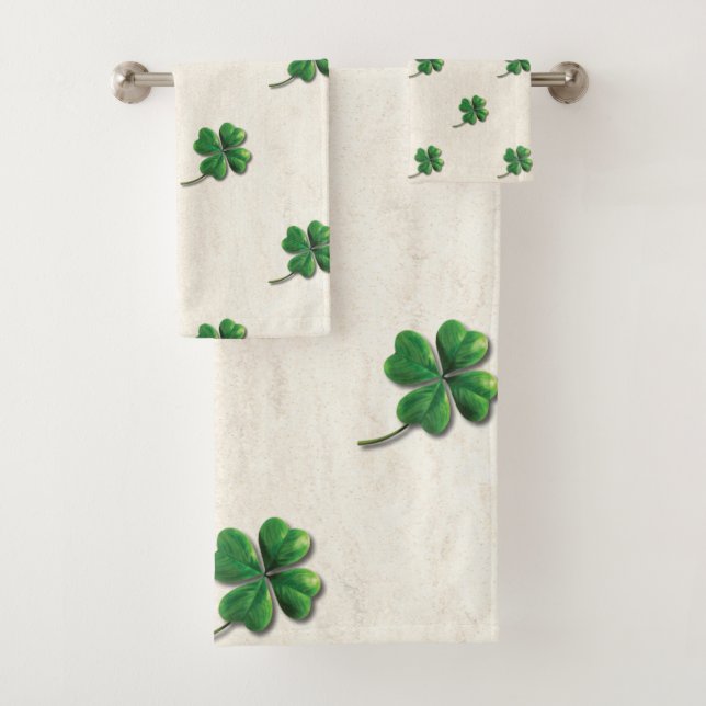 Conjunto De Toalhas Shamrock Irlandês Moderno (Insitu)