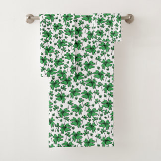 Conjunto De Toalhas Shamrocks Clover Pattern