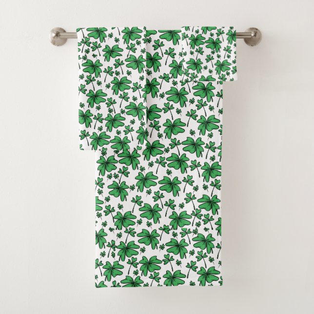 Conjunto De Toalhas Shamrocks Clover Pattern (Insitu)