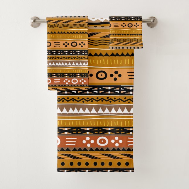 Conjunto De Toalhas Shango Brown tribal (Insitu)