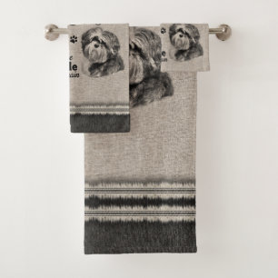 Conjunto De Toalhas Shih Tzu art quando tudo falha aspas