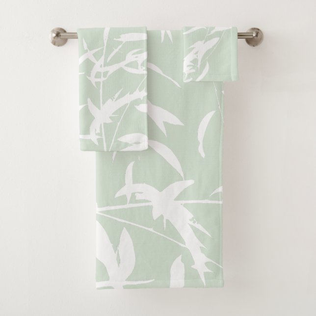 Conjunto De Toalhas Silhouette Sea Green personalizável (Insitu)
