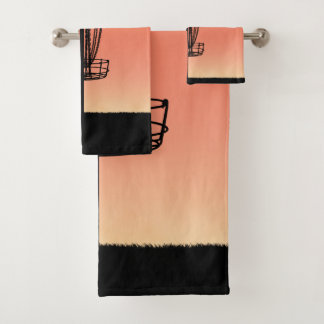 Conjunto De Toalhas Silhueta de cesta de golfe de disco