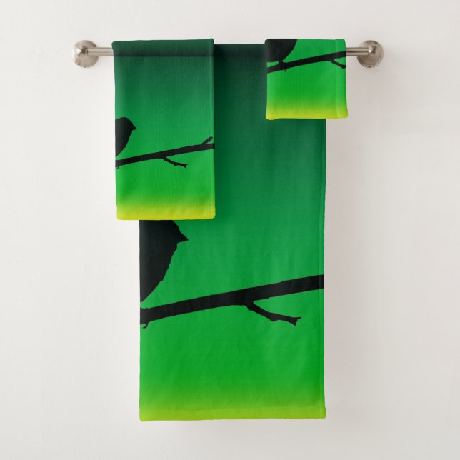 Conjunto De Toalhas Silhueta Sparrow Sobre Limoneno (Insitu)