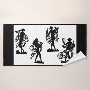Conjunto De Toalhas silhuetas da Grécia antiga do impressão de musas