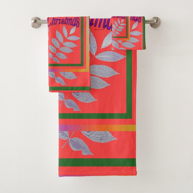 CONJUNTO DE TOALHAS SILVER LEAF MERRY NATMAS (Insitu)