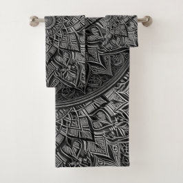 Conjunto De Toalhas Silver Mandala Towel Set