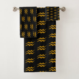 Conjunto De Toalhas Símbolo Aquarius Zodiac
