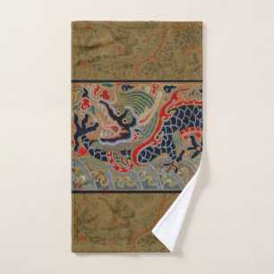 Conjunto De Toalhas Símbolo Dragão Chinês Antiquado Asiático
