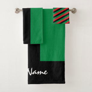Conjunto De Toalhas Símbolo Pan-Africano de Bandeira e União / fã e