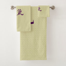 Conjunto De Toalhas Símbolo Reiki Em Roxo   