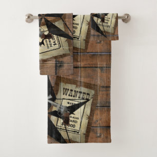 Conjunto De Toalhas Símbolo Russo Texas Star Western Dual Pistols