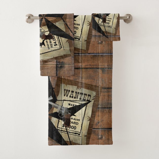 Conjunto De Toalhas Símbolo Russo Texas Star Western Dual Pistols (Insitu)