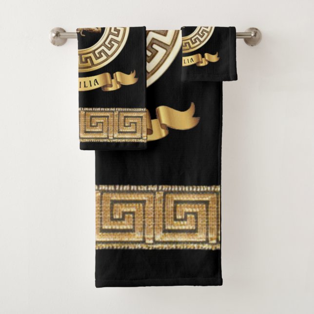 Conjunto De Toalhas Símbolo Sicília (com Trinacria) Bath Towel Set (Insitu)