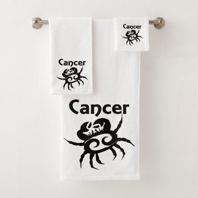 Conjunto De Toalhas Símbolo Zodiac do cancer e Sinal (Insitu)