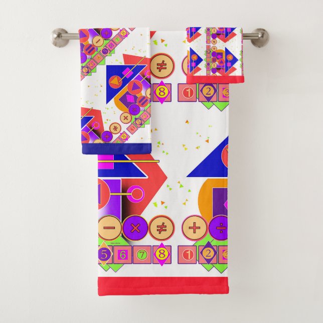 Conjunto De Toalhas Símbolos E Números Aprendizado Crianças  (Insitu)