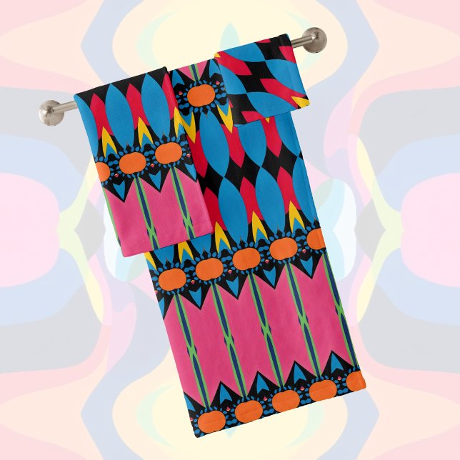 Conjunto De Toalhas Simetria animada e alegre da Abstrato (Criador carregado)